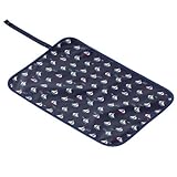 わくわくお食事タイムのベビーランチョンマット・シート　おしゃれヨットでバカンスの旅（スケアー地・ネイビー）　B0603400　日本製