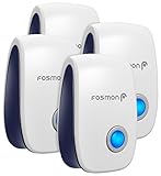 Fosmon 超音波式害虫駆除機 装置【360度シャットアウト | お子様やペットにも安心 | 全米で大ヒット | 低消費電力設計 】ネズミ/ゴキブリ/蚊/クモなどの害虫に有効 (4個セット)