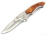 BROWNING(ブローニング) フォールディングナイフ ウッドハンドル シルバー 322-SV [並行輸入品]