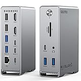 GIISSMO Macbook Pro/Air専用 14-IN-2 ドッキングステーション Type c Dock 3画面モード トリプルディスプレイ対応 MST機能 4K＠60Hz HDMIポート 100W出力 10Gbps USB-Aポート USB-Cポート USB3.2 Gen2対応 1Gbps イーサネットポート 3.5mm オーディオジャック microSD＆SDカード スロット搭載