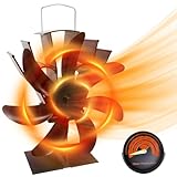 UPF ストーブファン 2023新昇級 7枚羽根 暖炉ファン 電源不要 温度計付き 薪ストーブファン 7つブレード 石油ストーブファン 小型