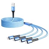 USB Type C ケーブル マルチタイプc 充電コードQC3.0急速超高耐久4つのCタイプ同時充電 iPhone 16 15 Pro Max Galaxy S24/S23 / Note/Nintendo Switch i0S Android 等USB-C機器対応 1.2M-スカイブルー