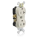 Leviton TCR20-T Side Wired Commercial Spec Grade Tamper Resistant Duplex Receptacle, 20-Amp, 125-vol
