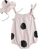 [Vaenait Baby]100%綿ベビー服ガールズロンパース肌着ボディスーツカバーオール帽子付き Beebee Pink S