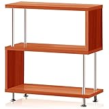 ottostyle.jp S字 オープンラック 3段 【4カラー】 収納棚 木目調 間仕切り アジャスター付き ディスプレイラック / シェルフ ジグザグラック リビング キッチン (3段, ブラウン)