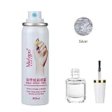 anshinto Nail Polishネイルワニスのスプレーと基礎Layer Set for Quick Dry Nails One Size ブラック