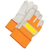 Bob Dale 40-1-287-W Premium Grain Leather Cadet Fitter Glove with Hi-Viz Back, Size 1, Orange by Bob