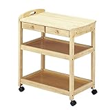 CtoC JAPAN Select ワゴン キャスター付き ナチュラル 幅62.5cm×奥行42.5cm×高さ73.5cm