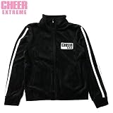 CHEER EXTREME(チアーエクストリーム) ベロア「ロゴワッペン」ジャケット・ブラック【1603】 【C】 L(160～Lady's) ブラック(BLACK)