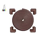 ケガ防止 衝撃吸収 コーナーガード クッション 2M ベビーガード キッズ ベビー マタニティベビー安全ピン5枚 (コーナー ガードU型2M1枚+L型4枚+安全ピン5枚（ブラウン）)