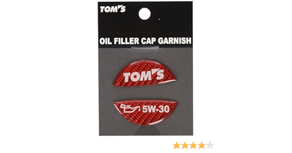 Amazon Toms トムス オイルフィラーキャップガーニッシュ レッド 5w 30 T0530 R1 オイルフィラーキャップ 車 バイク