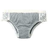 Sweet Mommy 【日本製】 ふわかる産後ショーツ オーガニックコットン100％ クロッチ部分はソフトスムースコットン コットン刺繍 チュールレース エアリーショーツ パンツ 普通身幅 単品／M