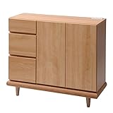 アビライト 日本製(大川家具) 天然木ベースと脚付リビングシリーズ(デルナチュレシート使用) リビングボード 幅90 ナチュラル fk0036