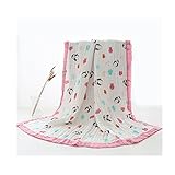 Petit Bella ふわふわペンギン柄 ベビー用バスタオル タオルケット ガーゼケット 6重ガーゼ 子供 キッズ 100％コットン 120×120cm (ピンク)