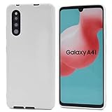 Galaxy A41 SC-41A / SCV48 / Uqmobile ケース しなやかで 衝撃 に 強い TPU ソフトケース ストラップホール つき ギャラクシー A41専用 背面ケース カバー 【 ブラック 】