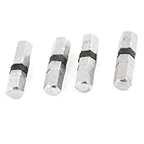 uxcell 六角スクリュードライバービット　スパナドライバービット　シルバートーン　ブラック　6mm　30g　4個