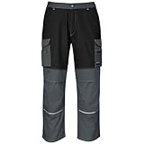 (ポートウエスト) Portwest グラナイト ワークウェア 作業服ボトムス 作業着ズボン 作業用パンツ トラウザーズ 男性用 (M x レギュラー丈) (ズームグレー/ブラック)