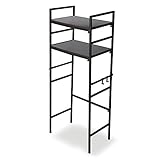 【エセスシリーズ】 ランドリーラック サイズに合わせて伸縮 稼動棚 5段階 スチール 最大幅97cm ダークブラウン/ブラック