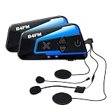 LEXIN B4FM バイク インカム 10riders 最大10人同時通話 FMラジオ Bluetooth防水 バイク用インターコム スマホ音楽再生 音声コマンド IP67防水 無線機いんかむヘルメット用インカム 連続15時間の長時間通話 インカムバイク 2種類マイク 日本語音声案内 説明書 認証済み 2台