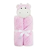 La moriposa Cartoon Design Baby Blankets Baby Bath Towel-Pink Hippo by La moriposa