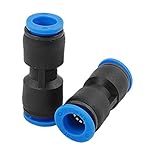 uxcell プッシュ継手 ラウンド ストレート 金具 10 x 10mm 2個入り