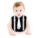 Refaxi 白2組のタキシードレッドタイ人の紳士かわいい赤ちゃん男の子Layetteドレスアップ餌を与える