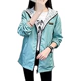 Moilyuko レディース トレンチコート リバーシブル アウター 無地 ショートジャケット 薄い ウィンドブレーカー 春夏秋 両面着 防水防風 Mo12 (2XL, グリーン)