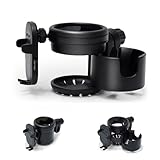 XYXDLM 3-IN-1 ドリンクホルダー ベビーカー, スマホホルダー 付き 取付簡単 360度回転 調整可能 自転車