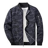 [KEFITEVD] ジャケット メンズ 迷彩 薄手 ジャンパー 作業着 ウィンドブレーカー アウトドア アウター 登山 ブルゾン 春秋 紳士 カジュアル カラーブラック L