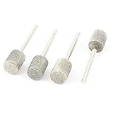 uxcell ダイヤモンドコーティング マウントポイント 円筒形 砥石台 金属製 10mm直径 4個