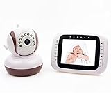 Billfet ベビーモニター 3.5" Rechargeable Wireless 2.4 GHz Digital Video Baby Monitor with Night Vision, Tem