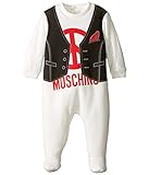 [モスキーノ] Moschino Kids ボーイズ Vest Print Footie w/ Logo (Infant) ワンピース Black/White 3-6 Months [並行輸入品]