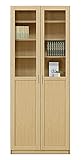 日本製 幅80cm ハイタイプ 書棚 キャビネット (ナチュラル)