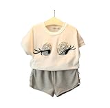 ユーモアベアガールズ服セットパールガールズ服セットラブリーロングまつげ幼児ガールズトップス+パンツガールズスーツキッズ服