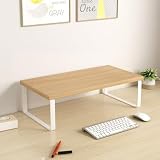 MJKQ9 モニタースタンド 木製 机上ラック モニター台 パソコン台 40*20*16.5cm 机上ラック 机上台 モニター台 収納 木製 木目 卓上 モニター台 ノートパソコン収納 デスクラック オフィス テレワーク 在宅勤務 モニター台 スタイル4 モニタースタンド