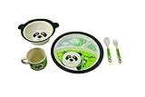 EcoBamboo Ware Kids Bamboo Dinnerware Set, Parker Panda, 5 Count by EcoBamboo Ware [並行輸入品]