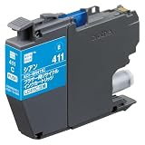 エコリカ ブラザー LC411C対応リサイクルインク 通常容量 シアン/染料 DCP-J1800N DCP-J526N DCP-J528N DCP-J914N DCP-J915N DCP-J926N DCP-J928N MFC-J739D MFC-J904N MFC-J905N MFC-J939D 残量表示対応 封筒パッケージ【Amazon.co.jp限定】