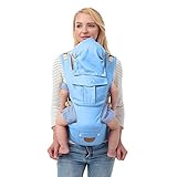 ベビーキャリア、腰、背中とヒップ、多機能通気性ベビーキャリアのすべての季節 (3 〜20Kg、0-36 ヶ月),Blue