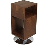 タンスのゲン 【完成品】 サイドテーブル 正方形 木製 アンティーク カフェ テーブル 北欧 モダン 収納 回転 ウォールナット 30800006 WN