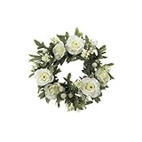 asca 造花 ローズミックスリース ホワイト