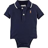 Ralph Lauren(ラルフローレン) 半袖ワンポイントポロロンパース(Navy) 9M(6-9ヶ月) [並行輸入品] [Baby Product]