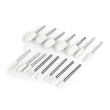 uxcell 軸付砥石 ポイント　研磨　ビット　ホワイト　コーンのヘッド　3-10mm　15 in 1　メタル