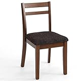 タンスのゲン ダイニングチェアー ２脚セット ファブリック 木製 ダークブラウン ブラック 11719112 02