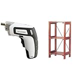 『電動ドライバー 充電式 RD110-W ホワイト』と『ラック ウッディラック 幅38.5×奥行35×高さ80cm ブラウン WOR-3308』のセット