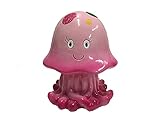 JoyfulピンクJellyfish Whimsical Childrens Coin Bank 6で。