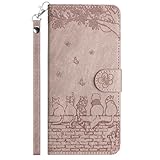 Xiaomi POCO F7 Ultra ケース手帳型 レザー シャオミ POCO F7Ultra カバー手帳型 内蔵マグネット軽量 耐衝撃 【TEDTIKJT】Mi poco F7 Ultra 5g ケース 手帳型 スマホケース 桜の下の猫 収納 財布型 高級PUレザー 横置き機能き薄型 マグネット式 (Xiaomi POCO F7 Ultra 5G ケース, ライトパープル)