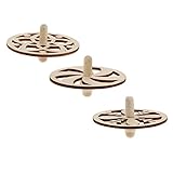 Prettyia スピントップ　ジャイロ　未仕上げ　子供おもちゃ　DIYクラフト　手芸素材　木製ペグトップ　幼児教育　3個入り　