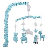 Teal Blue Musical Mobile With Forest Animals by The Peanut Shell by The Peanut Shell