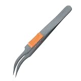 アネックス(ANEX) ステンレスピンセット ラバーグリップ付 フッ素加工 先細鷲型 115mm 12本組 No.225