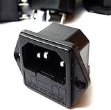 (akindou) 安全性考慮 ACインレット 250V 15A 10個セット IEC 320 ヒューズホルダー付き